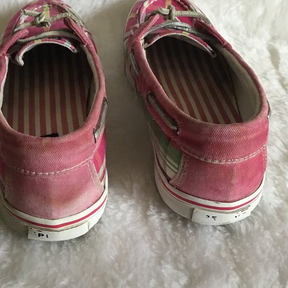 Sperry Pink Plaid Bahama Skimmer Boat Shoes - Picture 9 of 9